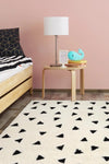 Homemaker snug melrose triangle mono Ivory Living Room Geometric Rug.