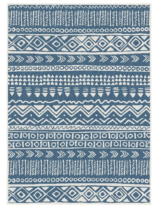 Likewise Matting duo weave indoor outdoor tribal ocean Blue Outdoor  Flat Weave Rug.