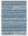 Likewise Matting duo weave indoor outdoor tribal ocean Blue Outdoor  Flat Weave Rug.