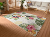 Hanse Home flair tropical dream cream Multicoloured, Cream Living Room Floral Rug.