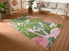 Hanse Home flair tropical flamingo Green, Multicoloured Living Room Floral Rug.
