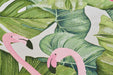 Hanse Home flair tropical flamingo Green, Multicoloured Living Room Floral Rug.