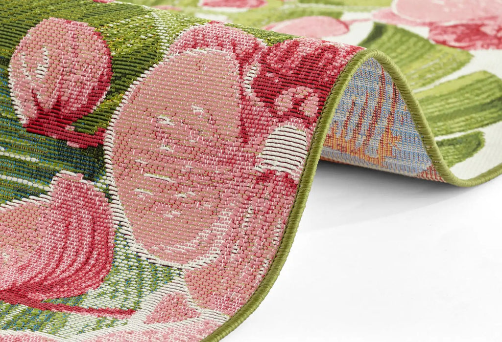 Hanse Home flair tropical flamingo Green, Multicoloured Living Room Floral Rug.