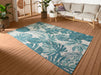 Hanse Home flair tropical leaves turqouise Blue Living Room Floral Rug.