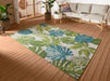 Hanse Home flair tropical leaves turqouise green Blue, Green, Multicoloured Living Room Floral Rug.
