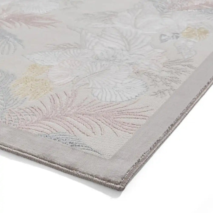 Think Rugs laurence llewelyn bowen tropicana pearl Grey Living Room Floral Rug.