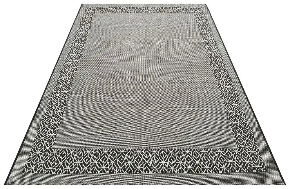 Nourison terrazo trz01 black Black Outdoor  Flat Weave Rug.