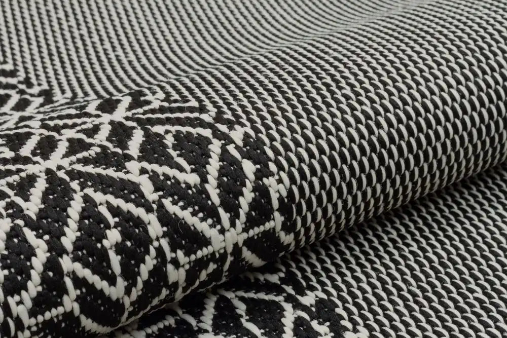 Nourison terrazo trz01 black Black Outdoor  Flat Weave Rug.