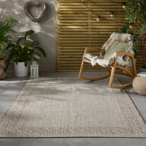 Nourison terrazo trz01 earth Brown Outdoor  Flat Weave Rug.