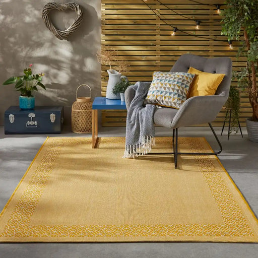 Nourison terrazo trz01 yellow Yellow Outdoor  Flat Weave Rug.