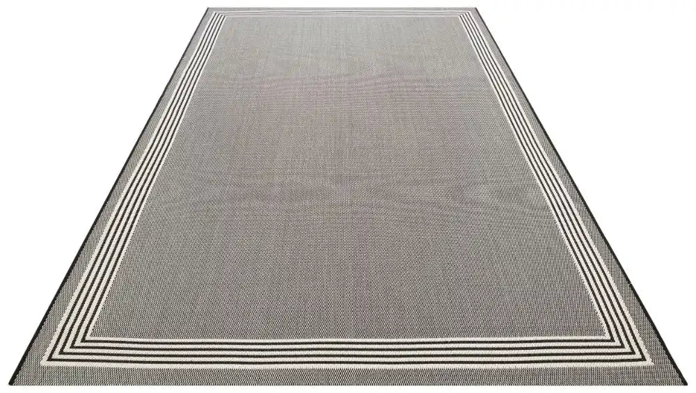 Nourison terrazo trz02 black Black Outdoor  Flat Weave Rug.