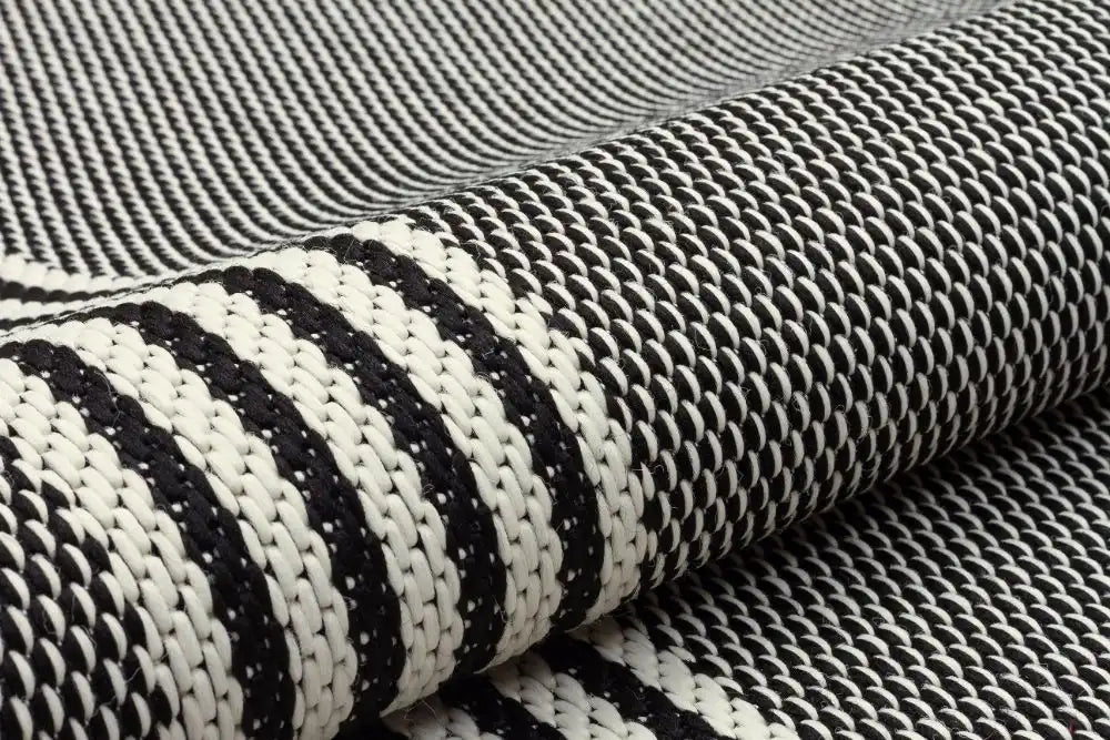 Nourison terrazo trz02 black Black Outdoor  Flat Weave Rug.