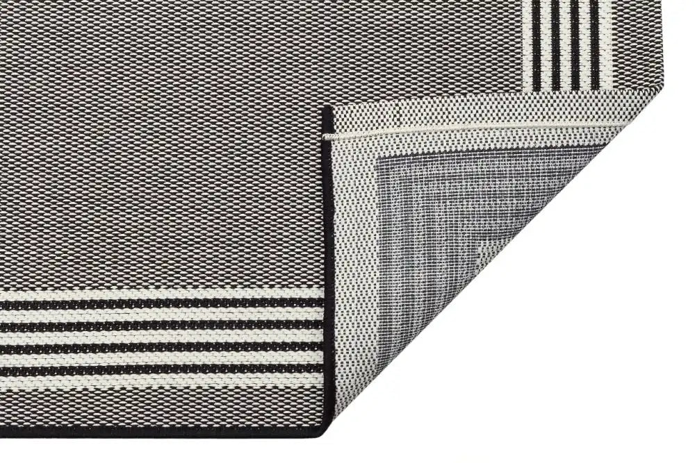 Nourison terrazo trz02 black Black Outdoor  Flat Weave Rug.