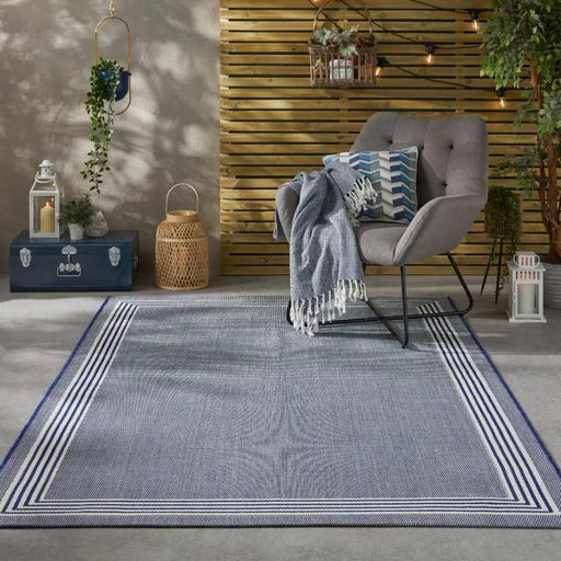 Nourison terrazo trz02 blue Blue Outdoor  Flat Weave Rug.