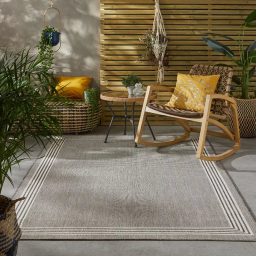 Nourison terrazo trz02 grey Grey Outdoor  Flat Weave Rug.