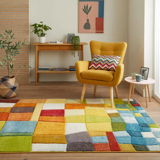 Concept Looms viva viv102 Multicoloured Living Room Geometric Rug.