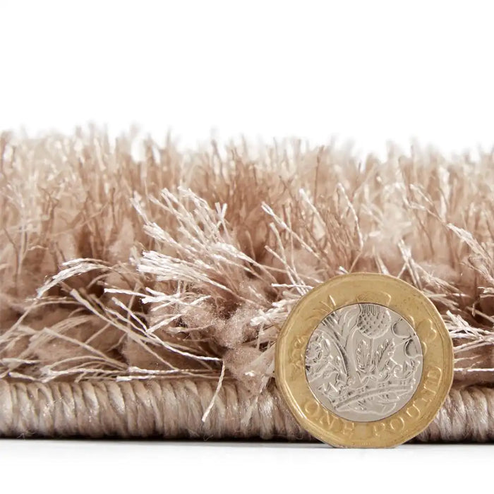 Think Rugs lux shaggy walnut Brown Living Room Shaggy Rug.