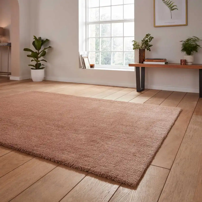 Think Rugs kara washable walnut Brown Living Room Shaggy Rug.