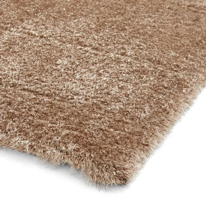 Think Rugs lux shaggy walnut Brown Living Room Shaggy Rug.