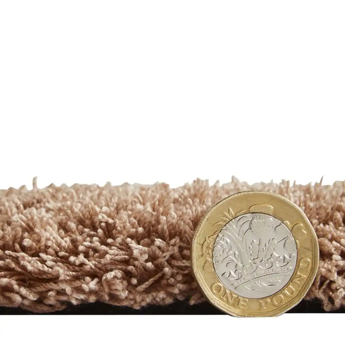 Think Rugs kara washable walnut Brown Living Room Shaggy Rug.