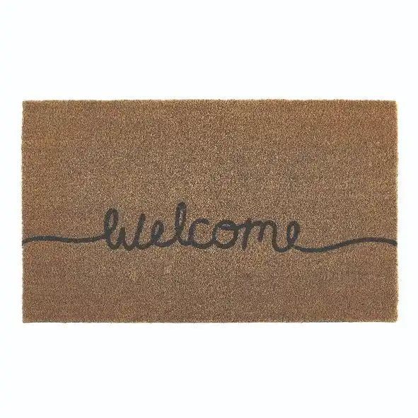 My Mats printed coir welcome Brown Outdoor  Natural Fibre Rug.