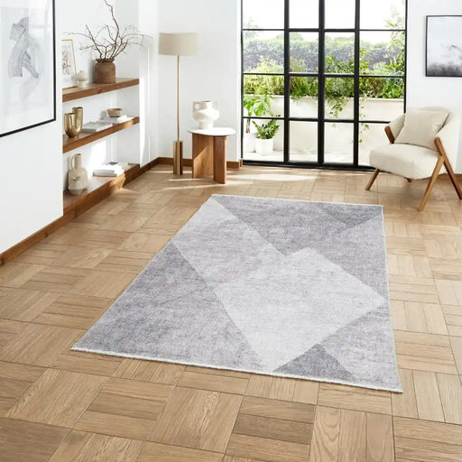 Think Rugs whisper think washable whisper h1065 grey Grey Living Room Washable Rug.