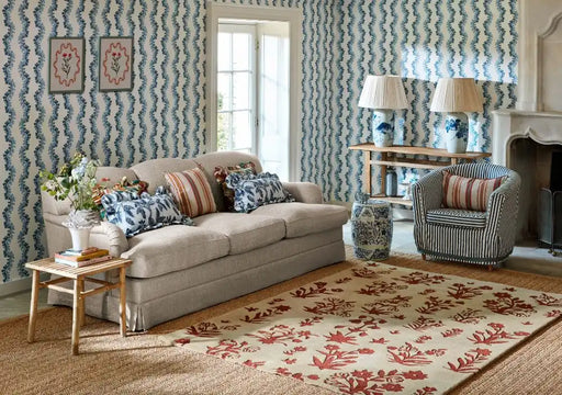 Sanderson sanderson woodland glade linen russet brown 146801 Beige, Red Living Room Wool Rug.