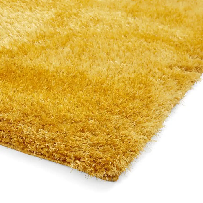 Think Rugs lux shaggy yellow Yellow Living Room Shaggy Rug.