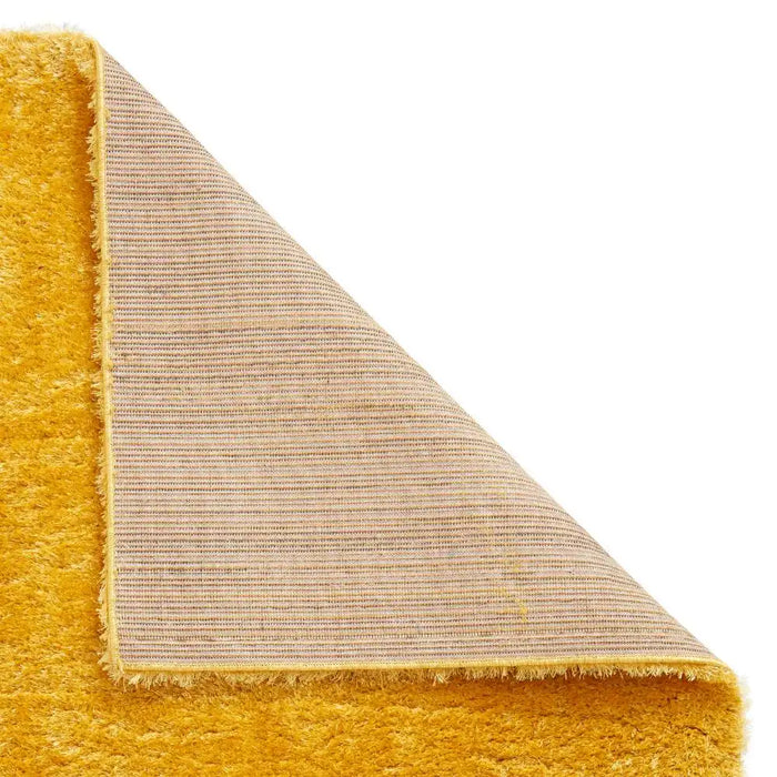 Think Rugs lux shaggy yellow Yellow Living Room Shaggy Rug.