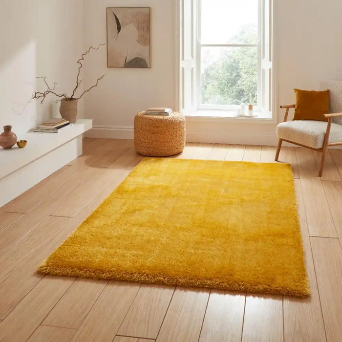 Lux Shaggy Yellow Yellow Rug RugsDirect Online lux-shaggy-yellow-yellow-rug-rugsdirect-online