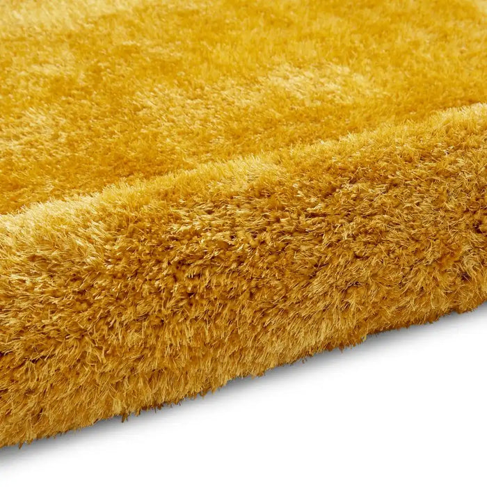 Think Rugs lux shaggy yellow Yellow Living Room Shaggy Rug.