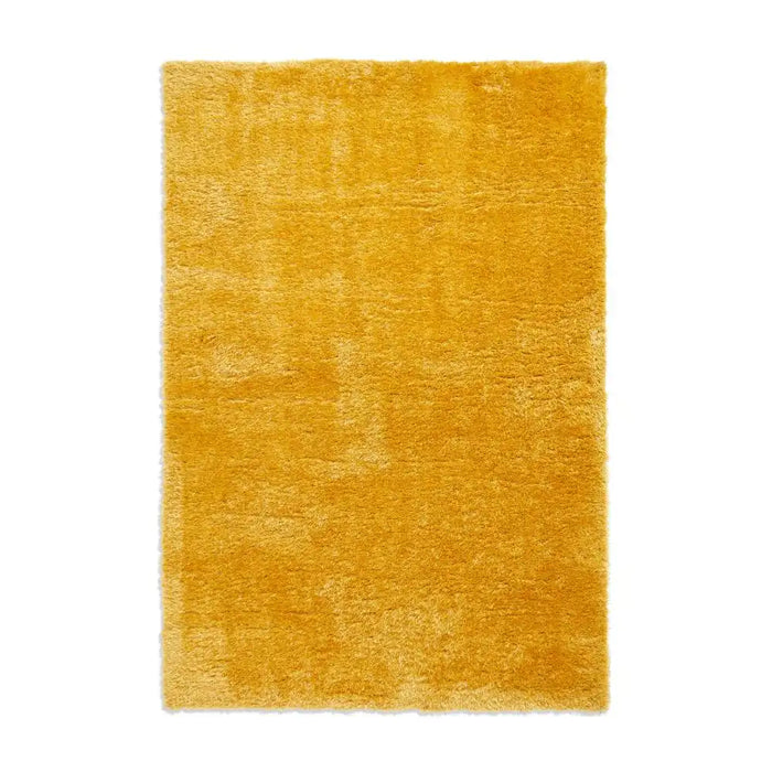 Think Rugs lux shaggy yellow Yellow Living Room Shaggy Rug.