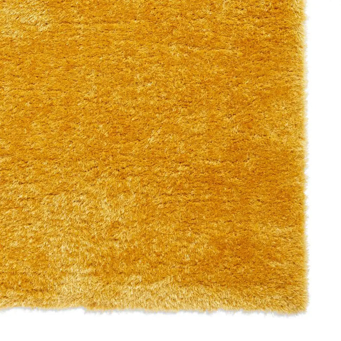 Think Rugs lux shaggy yellow Yellow Living Room Shaggy Rug.