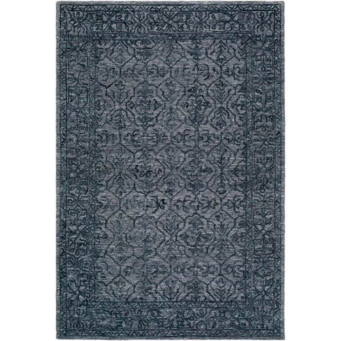 Sicily Hand Tufted Charcoal Blue Wool Traditional Vintage Boho Living Dining Bedroom SCY2302 Rug