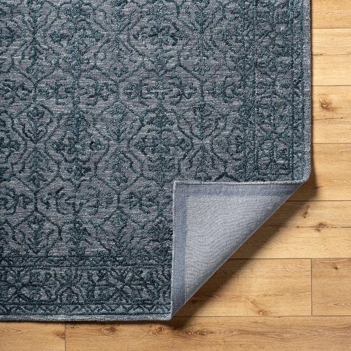 Sicily Hand Tufted Charcoal Blue Wool Traditional Vintage Boho Living Dining Bedroom SCY2302 Rug