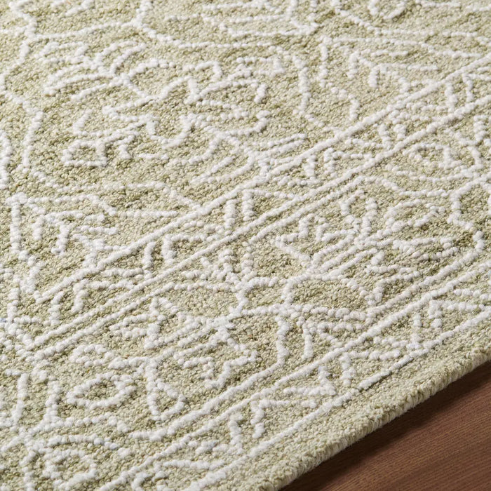 Sicily Hand Tufted Green Ivory Wool Traditional Vintage Boho Living Dining Bedroom SCY2306 Rug