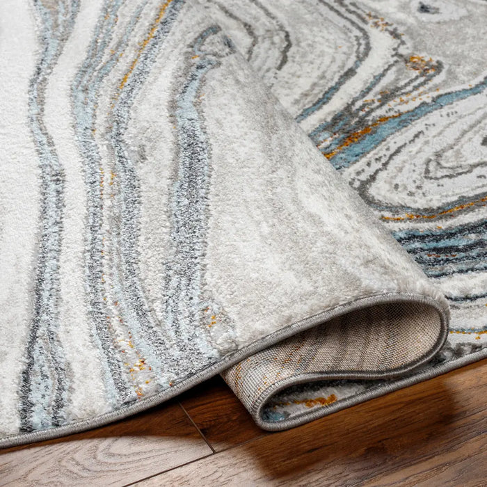 MAKAYLA Abstract Modern Marble Sky Blue/Beige Rug