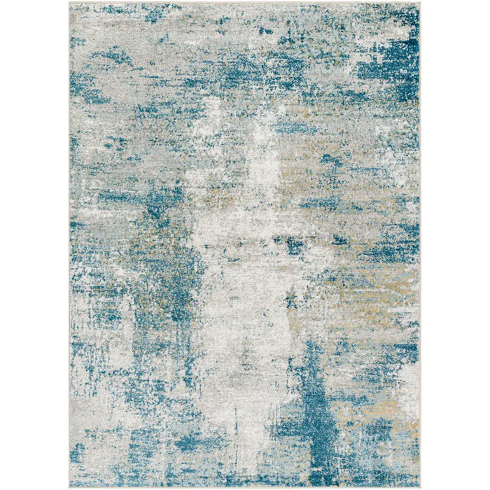 MAYLENE Abstract Modern Marble Dark Teal Rug