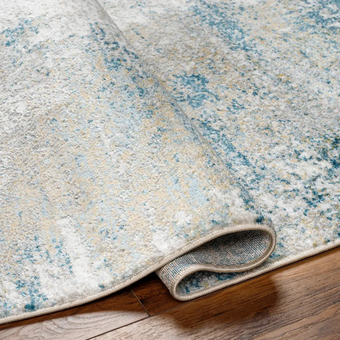 MAYLENE Abstract Modern Marble Dark Teal Rug
