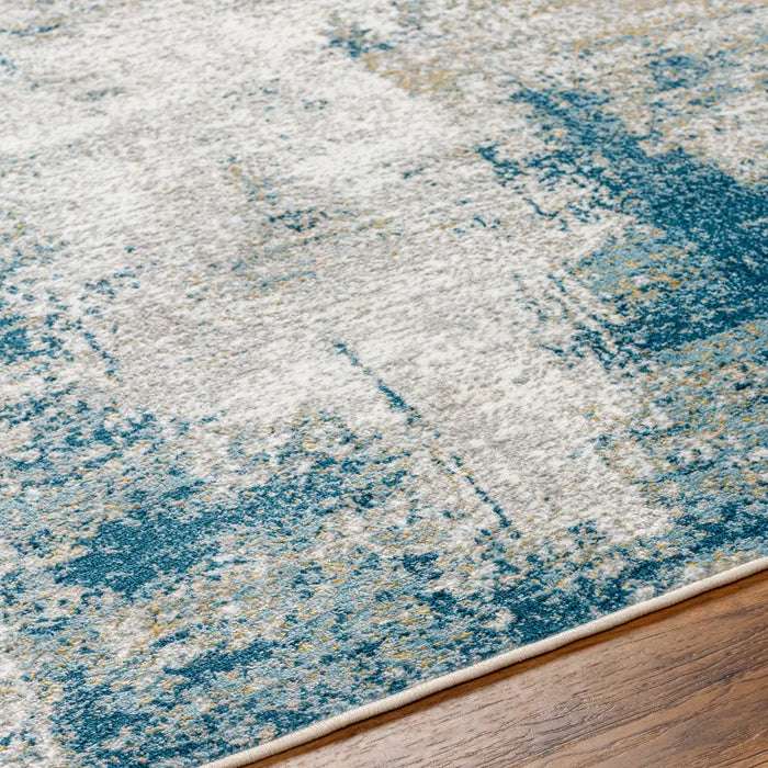 MAYLENE Abstract Modern Marble Dark Teal Rug