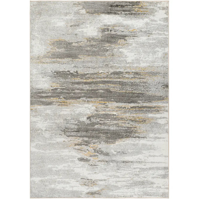 HILA Abstract Modern Marble Charcoal/Off-White Rug
