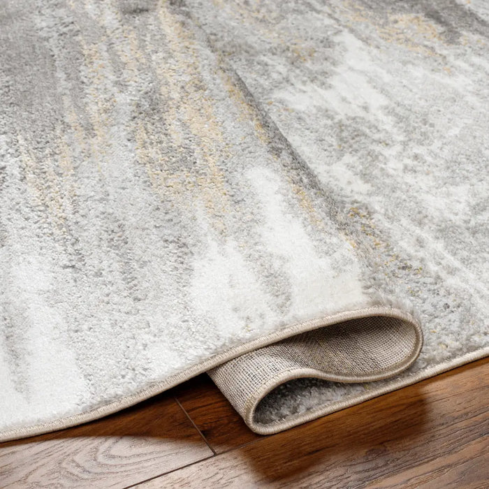 HILA Abstract Modern Marble Charcoal/Off-White Rug