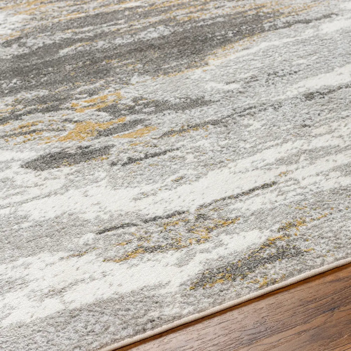 HILA Abstract Modern Marble Charcoal/Off-White Rug