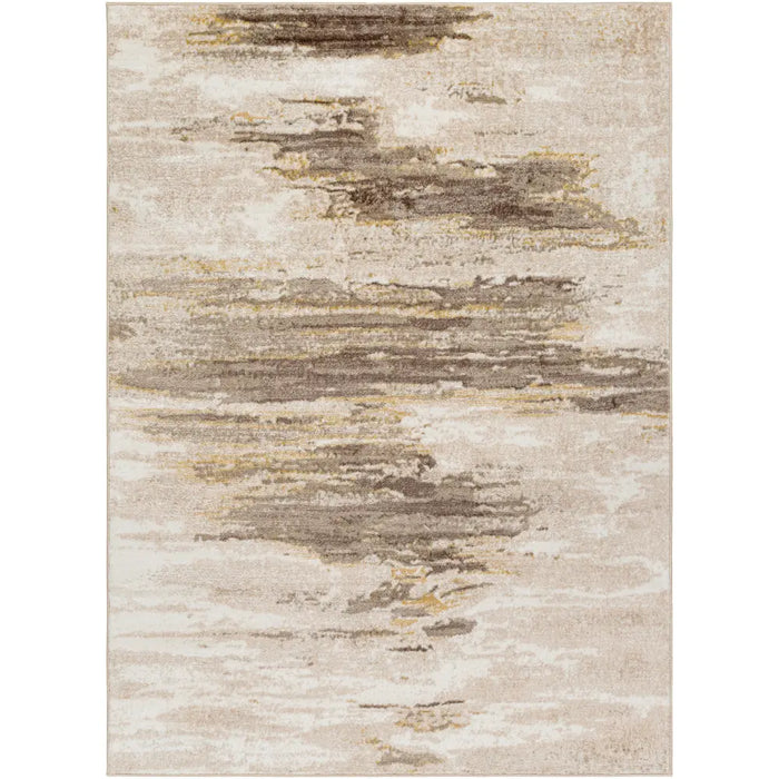HILA Abstract Modern Marble Dark Brown/Off-White Rug