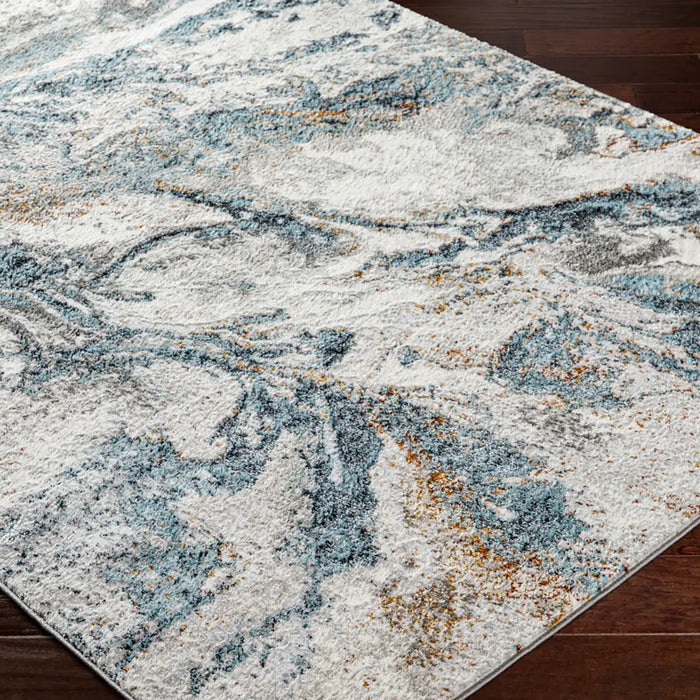 TENITA Abstract Modern Marble Sky Blue Rug Blue Rug — RugsDirect Online