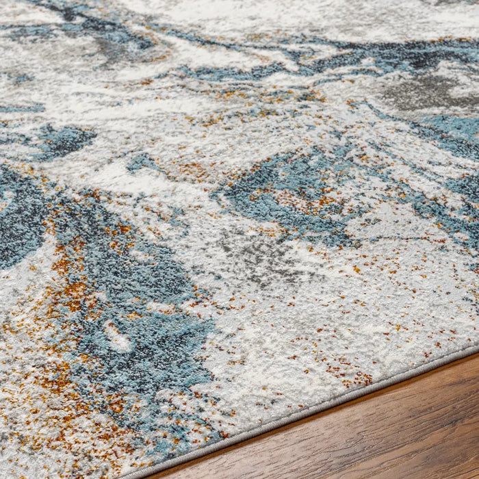 TENITA Abstract Modern Marble Sky Blue Rug Blue Rug — RugsDirect Online
