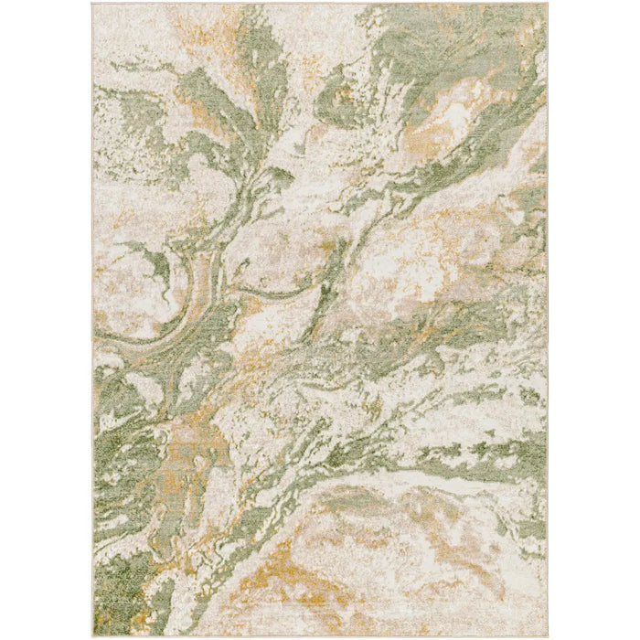 OCTAVIA Abstract Modern Marble Moss Green Rug