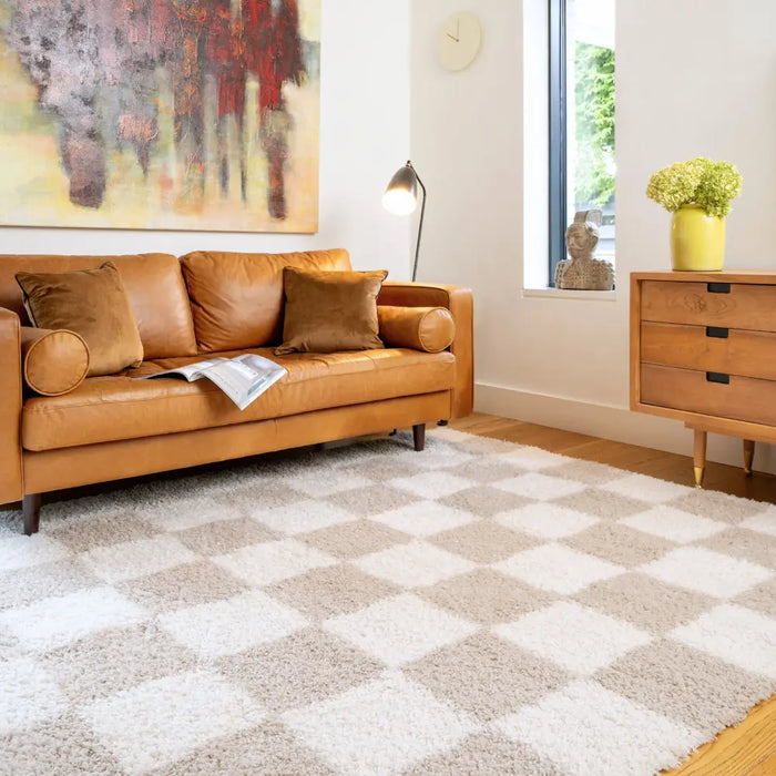 Checkers Konnie Beige Shaggy