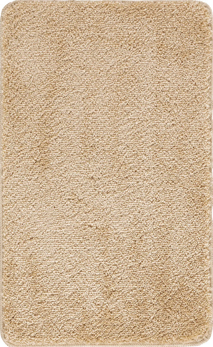 JUNE Machine Washable Non-Slip Beige Bathroom Rug Beige