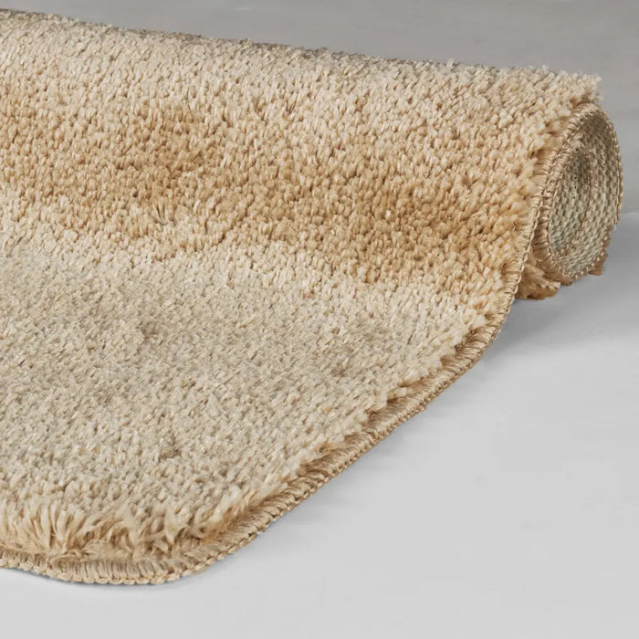 JUNE Machine Washable Non-Slip Beige Bathroom Rug Beige
